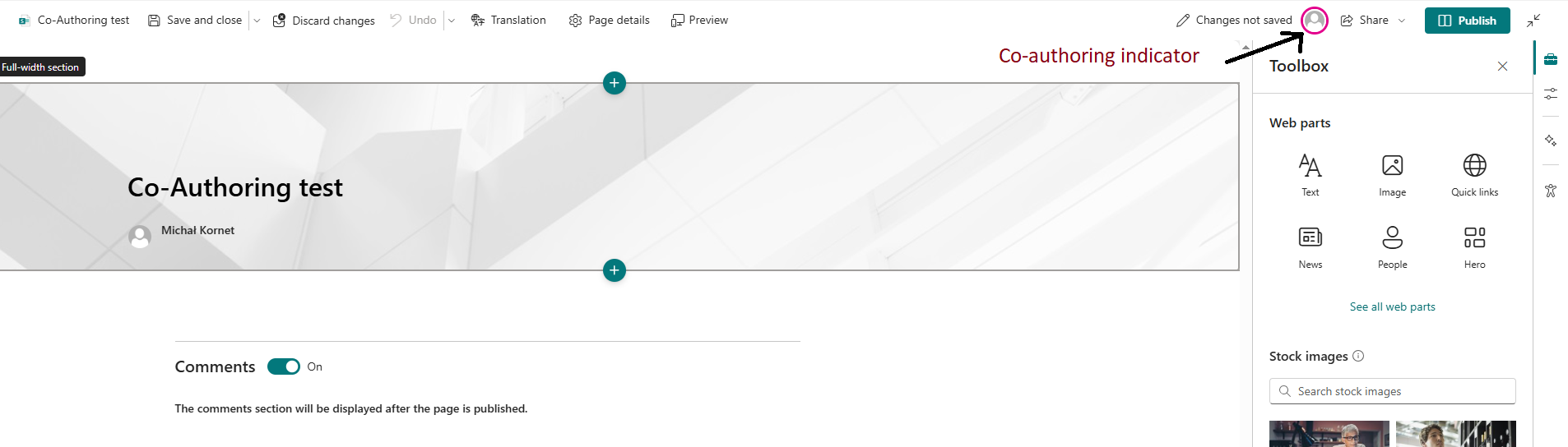 Co-authoring indicator